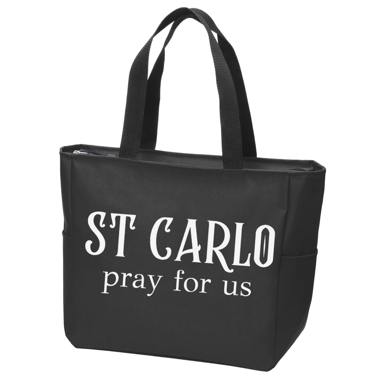 Funny St Carlo Pray For Us Catholic Millenial Saint Zip Tote Bag