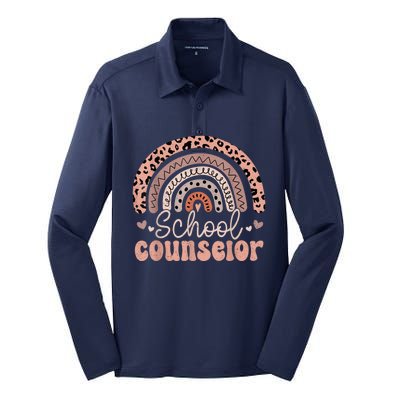 Funny School Counselor Teacher Back To School Teacher Life Silk Touch Performance Long Sleeve Polo