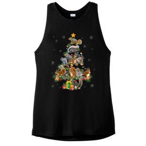 Funny Squirrel Christmas Tree Squirrel Lover Xmas Gifts TShirt Ladies PosiCharge Tri-Blend Wicking Tank