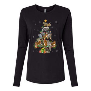 Funny Squirrel Christmas Tree Squirrel Lover Xmas Gifts TShirt Womens Cotton Relaxed Long Sleeve T-Shirt