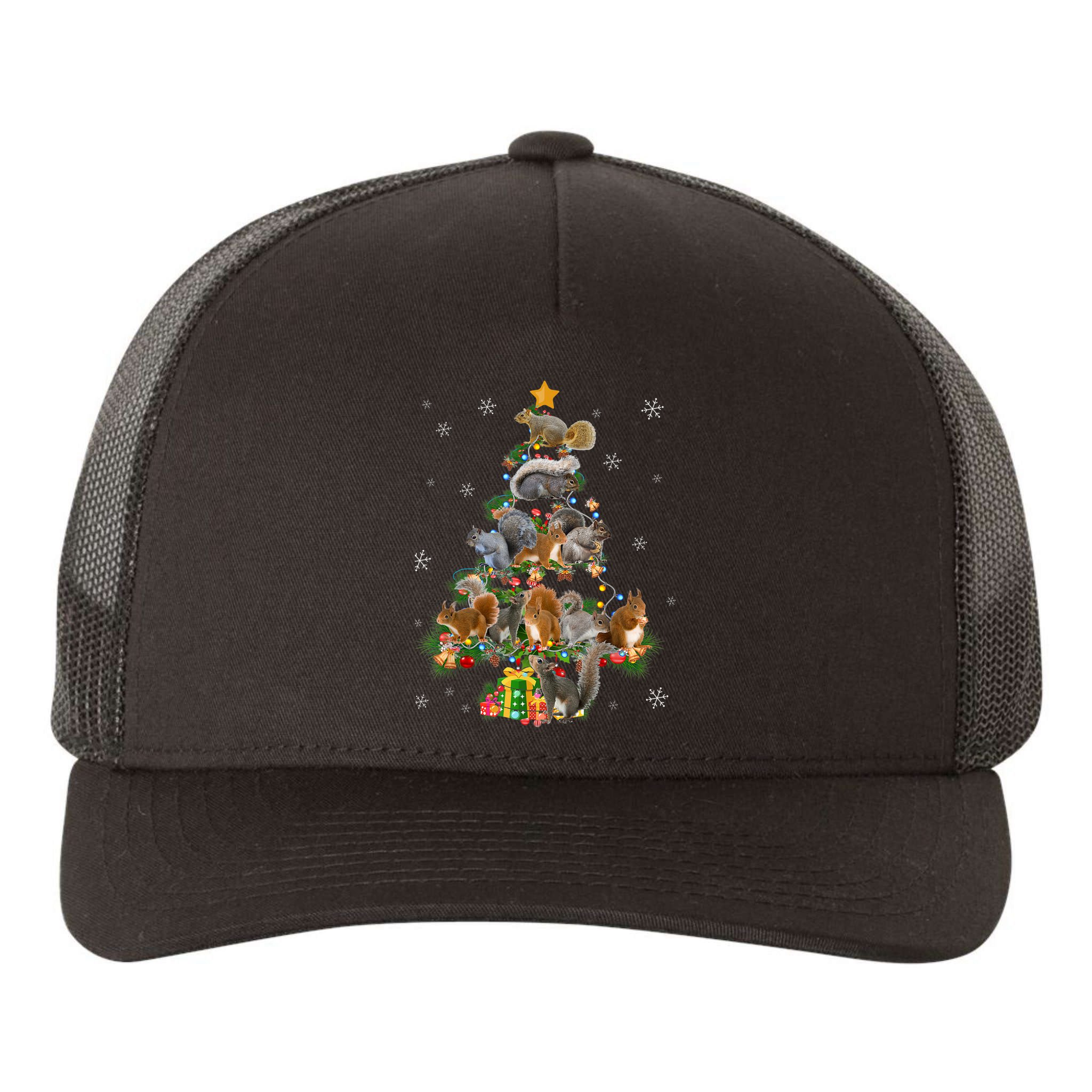 Funny Squirrel Christmas Tree Squirrel Lover Xmas Gifts TShirt Yupoong Adult 5-Panel Trucker Hat