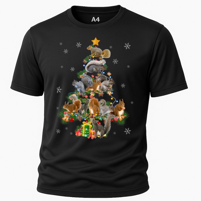 Funny Squirrel Christmas Tree Squirrel Lover Xmas Gifts TShirt Cooling Performance Crew T-Shirt