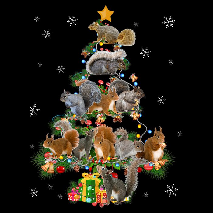 Funny Squirrel Christmas Tree Squirrel Lover Xmas Gifts TShirt Cooling Performance Crew T-Shirt