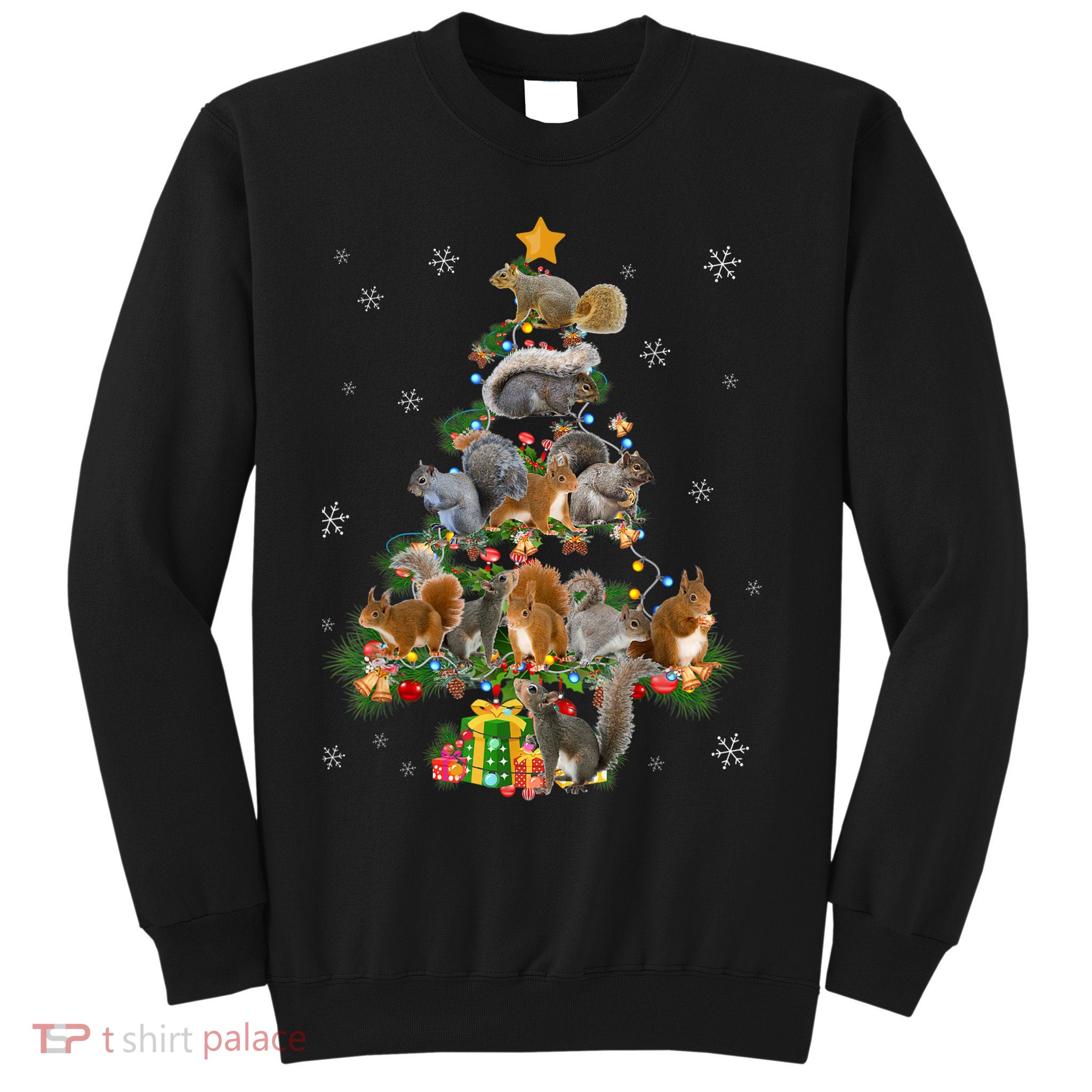 Funny Squirrel Christmas Tree Squirrel Lover Xmas Gifts TShirt Sweatshirt