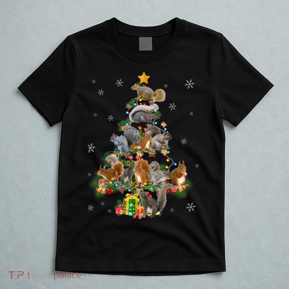Funny Squirrel Christmas Tree Squirrel Lover Xmas Gifts TShirt T-Shirt