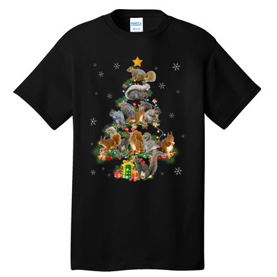 Funny Squirrel Christmas Tree Squirrel Lover Xmas Gifts TShirt Tall T-Shirt