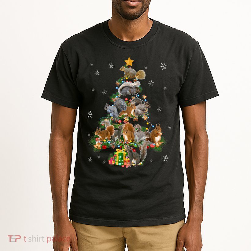 Funny Squirrel Christmas Tree Squirrel Lover Xmas Gifts TShirt Tall T-Shirt