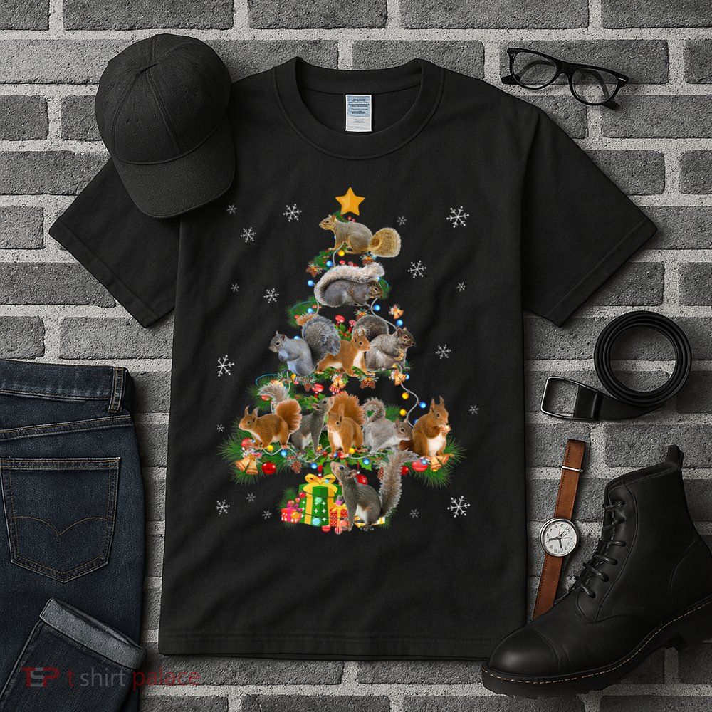 Funny Squirrel Christmas Tree Squirrel Lover Xmas Gifts TShirt Tall T-Shirt