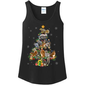 Funny Squirrel Christmas Tree Squirrel Lover Xmas Gifts TShirt Ladies Essential Tank