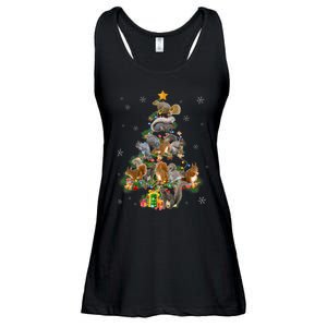 Funny Squirrel Christmas Tree Squirrel Lover Xmas Gifts TShirt Ladies Essential Flowy Tank