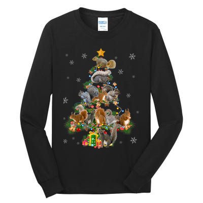 Funny Squirrel Christmas Tree Squirrel Lover Xmas Gifts TShirt Tall Long Sleeve T-Shirt