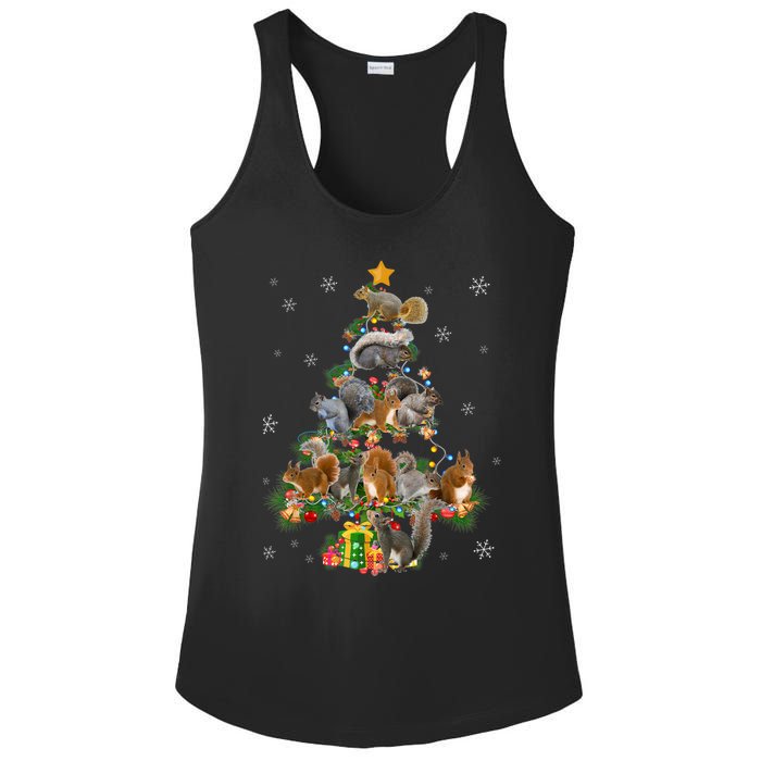 Funny Squirrel Christmas Tree Squirrel Lover Xmas Gifts TShirt Ladies PosiCharge Competitor Racerback Tank