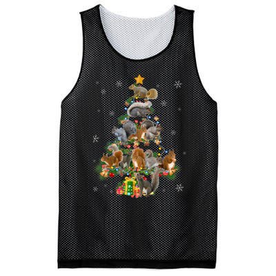 Funny Squirrel Christmas Tree Squirrel Lover Xmas Gifts TShirt Mesh Reversible Basketball Jersey Tank