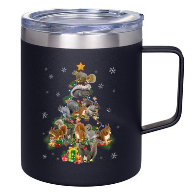 Funny Squirrel Christmas Tree Squirrel Lover Xmas Gifts TShirt 12oz Stainless Steel Coffee Mug