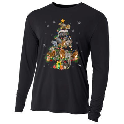 Funny Squirrel Christmas Tree Squirrel Lover Xmas Gifts TShirt Cooling Performance Long Sleeve Crew