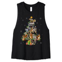 Funny Squirrel Christmas Tree Squirrel Lover Xmas Gifts TShirt Women's Racerback Cropped Tank