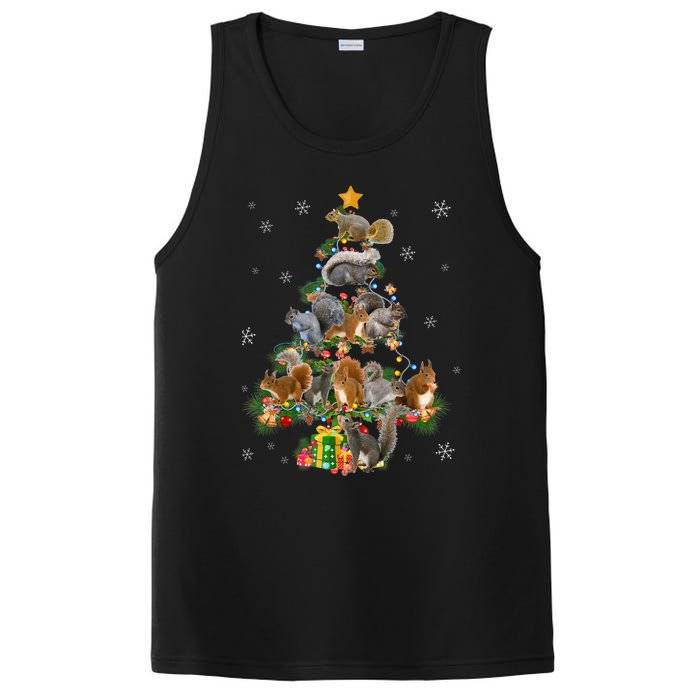 Funny Squirrel Christmas Tree Squirrel Lover Xmas Gifts TShirt PosiCharge Competitor Tank