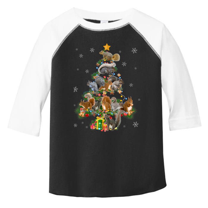 Funny Squirrel Christmas Tree Squirrel Lover Xmas Gifts TShirt Toddler Fine Jersey T-Shirt