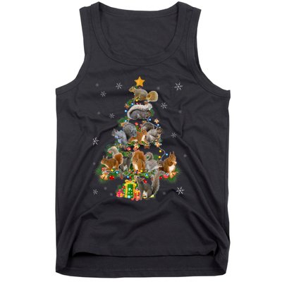 Funny Squirrel Christmas Tree Squirrel Lover Xmas Gifts TShirt Tank Top