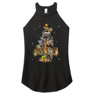 Funny Squirrel Christmas Tree Squirrel Lover Xmas Gifts TShirt Women's Perfect Tri Rocker Tank