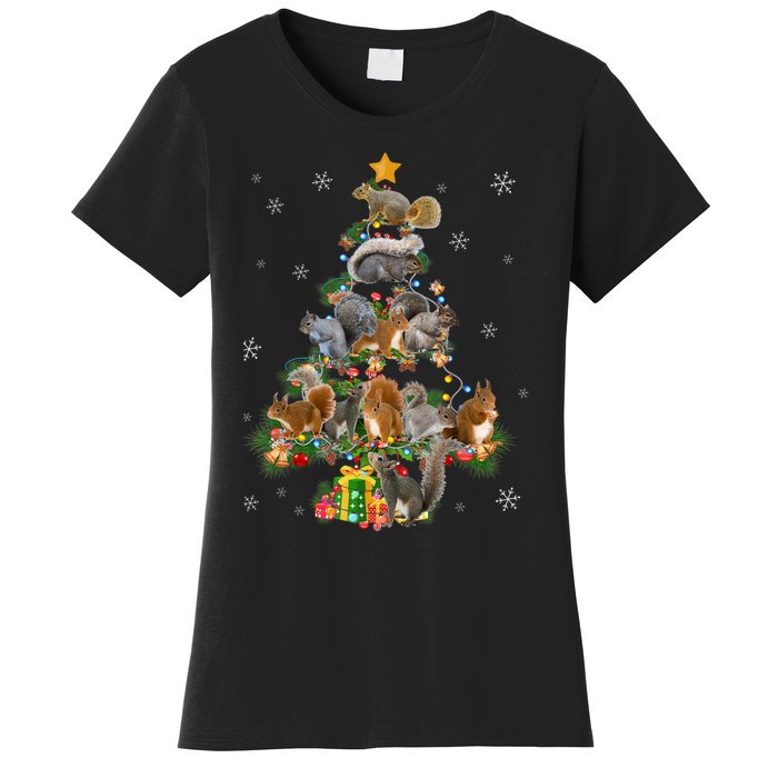 Funny Squirrel Christmas Tree Squirrel Lover Xmas Gifts TShirt Women's T-Shirt