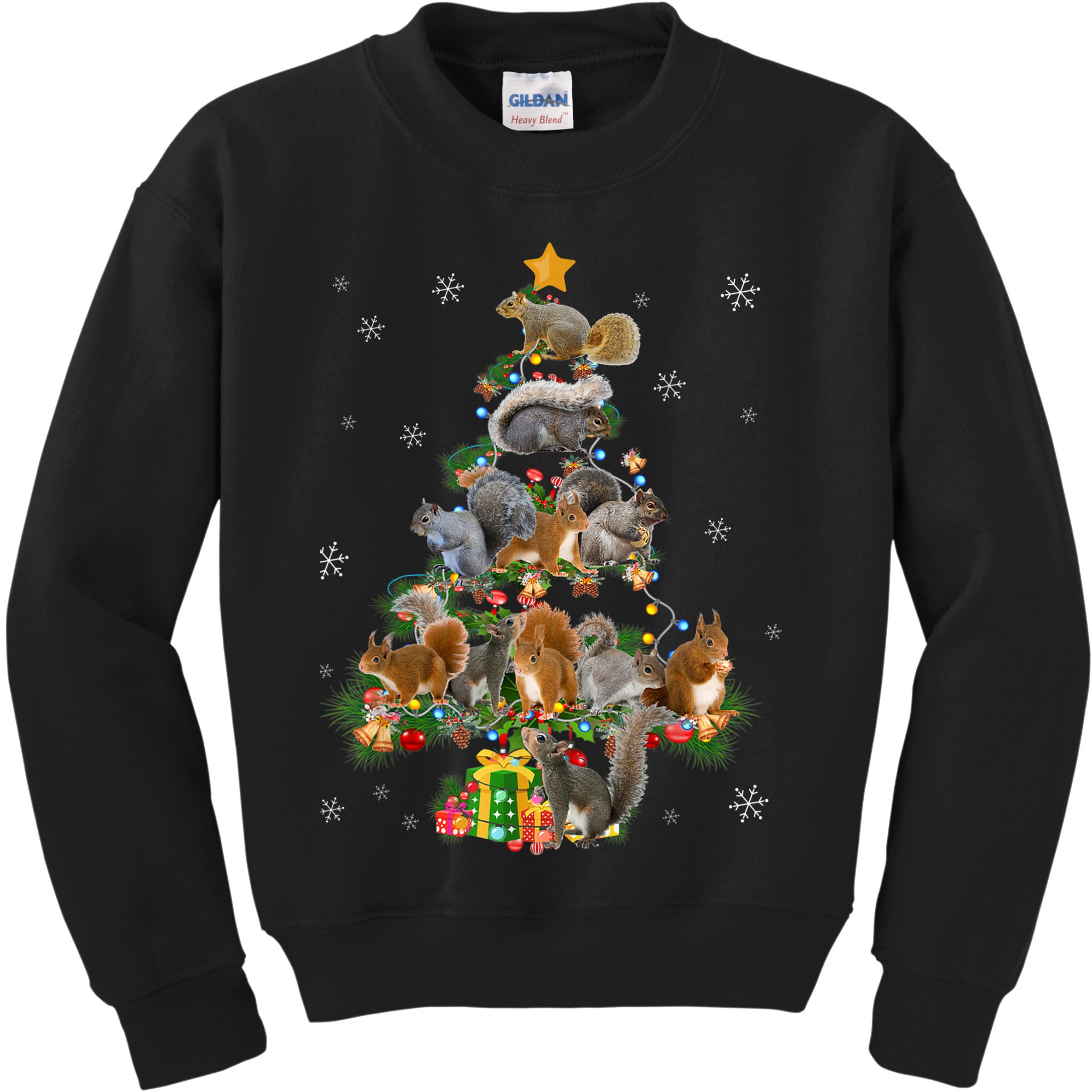 Funny Squirrel Christmas Tree Squirrel Lover Xmas Gifts TShirt Kids Sweatshirt