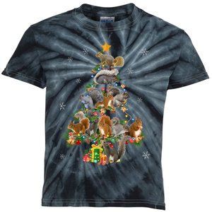 Funny Squirrel Christmas Tree Squirrel Lover Xmas Gifts TShirt Kids Tie-Dye T-Shirt