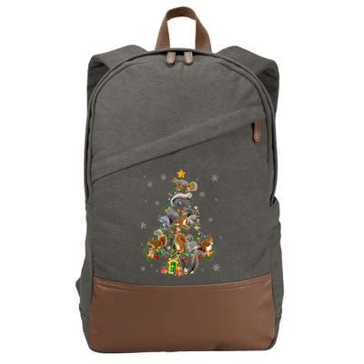 Funny Squirrel Christmas Tree Squirrel Lover Xmas Gifts TShirt Cotton Canvas Backpack