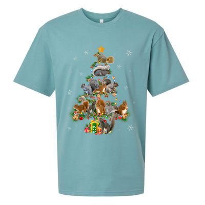 Funny Squirrel Christmas Tree Squirrel Lover Xmas Gifts TShirt Sueded Cloud Jersey T-Shirt