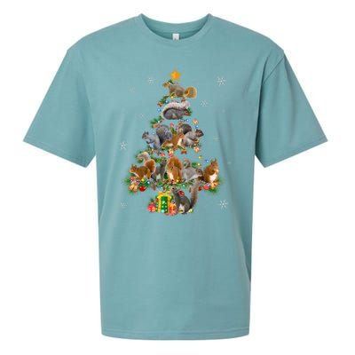 Funny Squirrel Christmas Tree Squirrel Lover Xmas Gifts TShirt Sueded Cloud Jersey T-Shirt