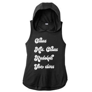 Funny Santa Claus Family Mrs Claus Rudolph Elves Christmas Ladies PosiCharge Tri-Blend Wicking Draft Hoodie Tank