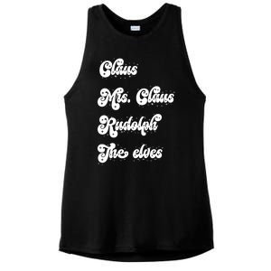 Funny Santa Claus Family Mrs Claus Rudolph Elves Christmas Ladies PosiCharge Tri-Blend Wicking Tank