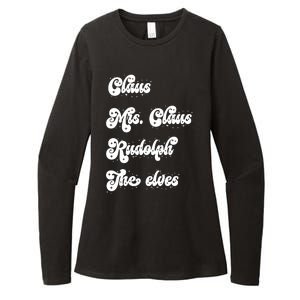 Funny Santa Claus Family Mrs Claus Rudolph Elves Christmas Womens CVC Long Sleeve Shirt