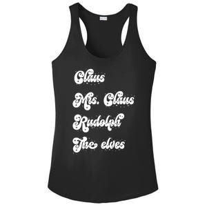 Funny Santa Claus Family Mrs Claus Rudolph Elves Christmas Ladies PosiCharge Competitor Racerback Tank