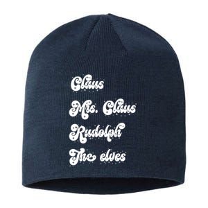 Funny Santa Claus Family Mrs Claus Rudolph Elves Christmas Sustainable Beanie