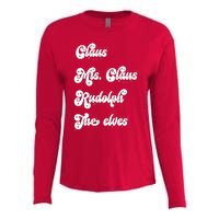 Funny Santa Claus Family Mrs Claus Rudolph Elves Christmas Womens Cotton Relaxed Long Sleeve T-Shirt