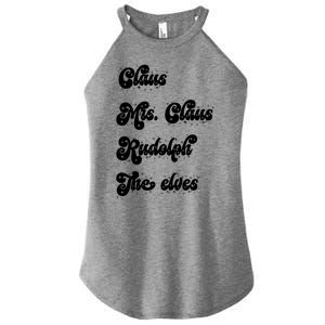 Funny Santa Claus Family Mrs Claus Rudolph Elves Christmas Women's Perfect Tri Rocker Tank