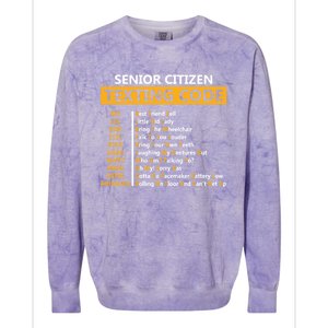 Funny Senior CitizenS Texting Code Design Gift For Grandpa Great Gift Colorblast Crewneck Sweatshirt