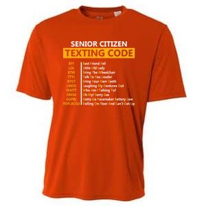 Funny Senior CitizenS Texting Code Design Gift For Grandpa Great Gift Cooling Performance Crew T-Shirt