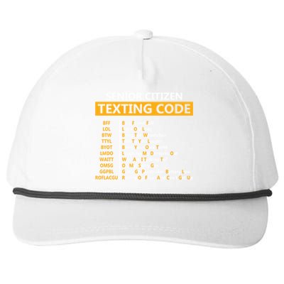 Funny Senior CitizenS Texting Code Design Gift For Grandpa Great Gift Snapback Five-Panel Rope Hat