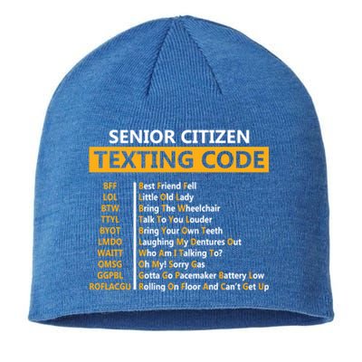 Funny Senior CitizenS Texting Code Design Gift For Grandpa Great Gift Sustainable Beanie