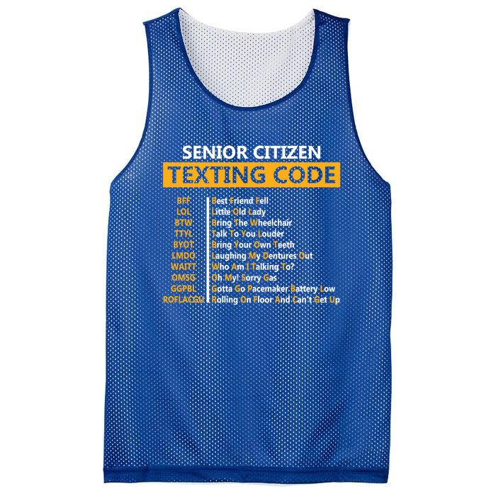 Funny Senior CitizenS Texting Code Design Gift For Grandpa Great Gift Mesh Reversible Basketball Jersey Tank