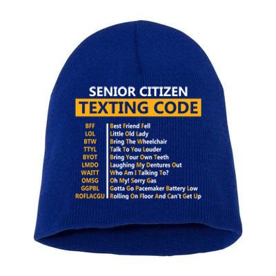 Funny Senior CitizenS Texting Code Design Gift For Grandpa Great Gift Short Acrylic Beanie