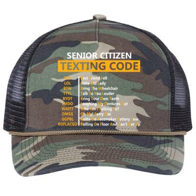 Funny Senior CitizenS Texting Code Design Gift For Grandpa Great Gift Retro Rope Trucker Hat Cap