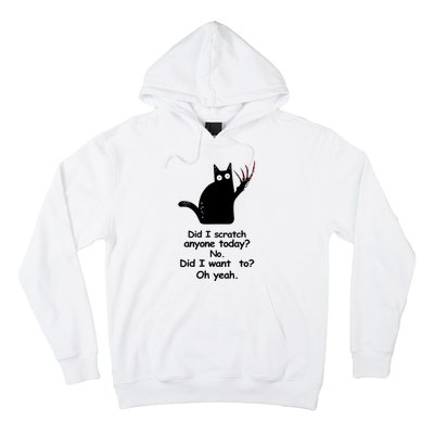 Funny Sarcastic Cat Have I Scratched Anyone Today Black Cat Hoodie