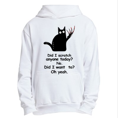 Funny Sarcastic Cat Have I Scratched Anyone Today Black Cat Urban Pullover Hoodie