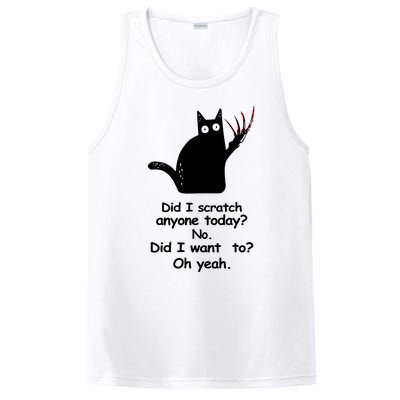 Funny Sarcastic Cat Have I Scratched Anyone Today Black Cat PosiCharge Competitor Tank