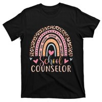 Funny School Counselor Rainbow Leopard Print Counselor T-Shirt