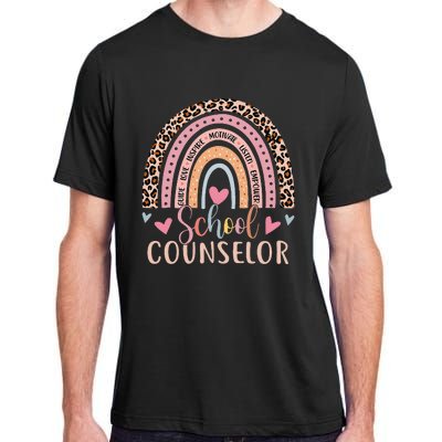 Funny School Counselor Rainbow Leopard Print Counselor Adult ChromaSoft Performance T-Shirt