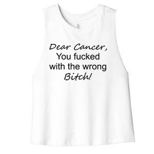 Funny Saying Cancer Fighter Gift Women's Racerback Cropped Tank